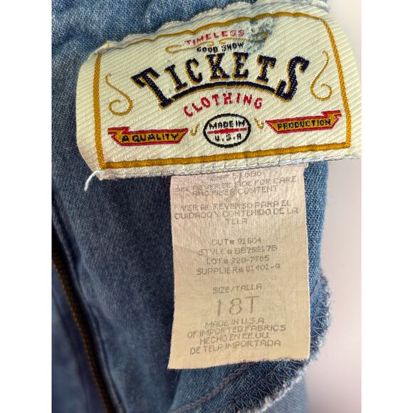 Tickets Clothing Vintage Embroidered Denim‎ Back Zip Maxi Dress Women’s Size 18T - Picture 10 of 14